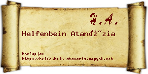 Helfenbein Atanázia névjegykártya